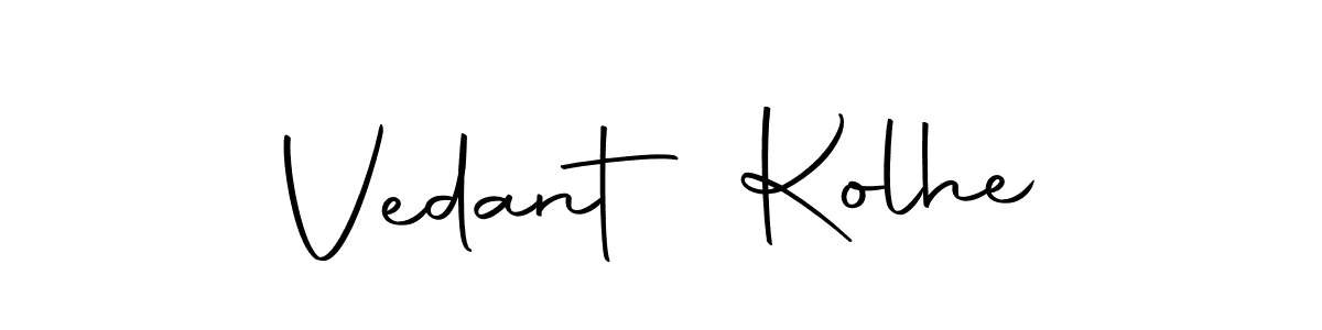 You can use this online signature creator to create a handwritten signature for the name Vedant Kolhe. This is the best online autograph maker. Vedant Kolhe signature style 10 images and pictures png