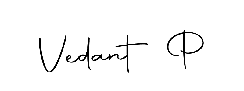 Vedant P stylish signature style. Best Handwritten Sign (Autography-DOLnW) for my name. Handwritten Signature Collection Ideas for my name Vedant P. Vedant P signature style 10 images and pictures png