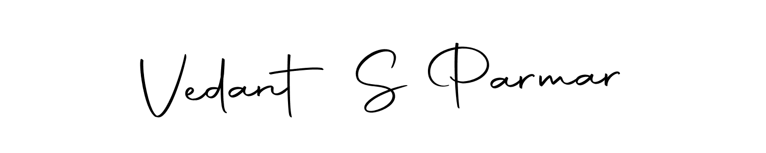 How to make Vedant S Parmar name signature. Use Autography-DOLnW style for creating short signs online. This is the latest handwritten sign. Vedant S Parmar signature style 10 images and pictures png