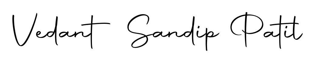 A classic penmanship look for Vedant Sandip Patil. The Autography-DOLnW font brings timeless elegance and confidence to every signed document. Vedant Sandip Patil signature style 10 images and pictures png