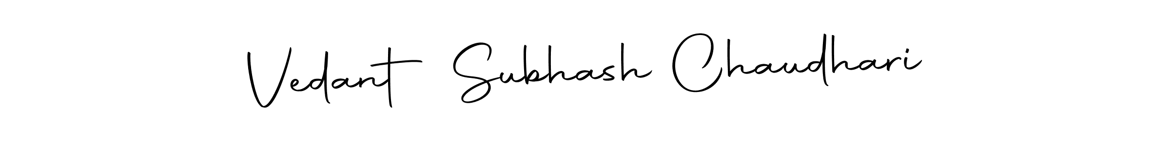 Design your own signature with our free online signature maker. With this signature software, you can create a handwritten (Autography-DOLnW) signature for name Vedant Subhash Chaudhari. Vedant Subhash Chaudhari signature style 10 images and pictures png
