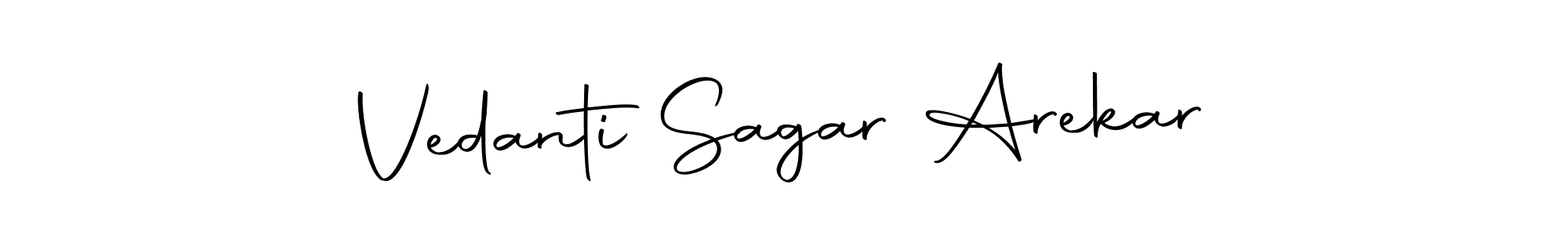 Create a beautiful signature design for name Vedanti Sagar Arekar. With this signature (Autography-DOLnW) fonts, you can make a handwritten signature for free. Vedanti Sagar Arekar signature style 10 images and pictures png
