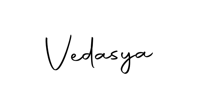 Design your own signature with our free online signature maker. With this signature software, you can create a handwritten (Autography-DOLnW) signature for name Vedasya. Vedasya signature style 10 images and pictures png