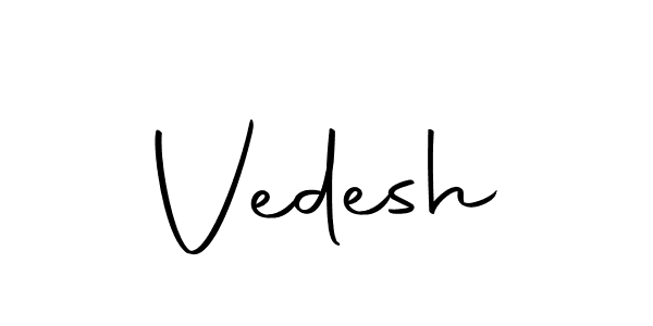 Use a signature maker to create a handwritten signature online. With this signature software, you can design (Autography-DOLnW) your own signature for name Vedesh. Vedesh signature style 10 images and pictures png