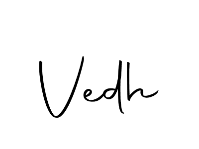 Create a beautiful signature design for name Vedh. With this signature (Autography-DOLnW) fonts, you can make a handwritten signature for free. Vedh signature style 10 images and pictures png