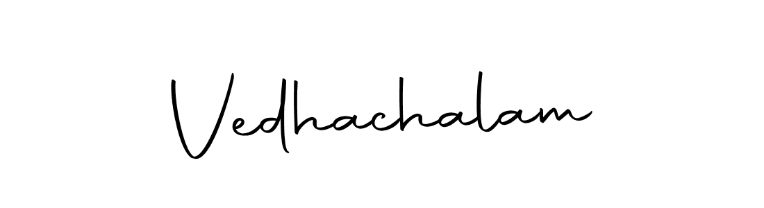 Create a beautiful signature design for name Vedhachalam. With this signature (Autography-DOLnW) fonts, you can make a handwritten signature for free. Vedhachalam signature style 10 images and pictures png