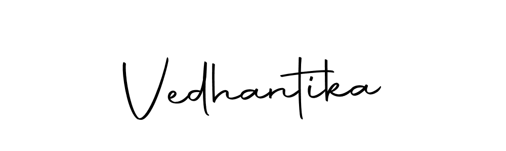 Use a signature maker to create a handwritten signature online. With this signature software, you can design (Autography-DOLnW) your own signature for name Vedhantika. Vedhantika signature style 10 images and pictures png