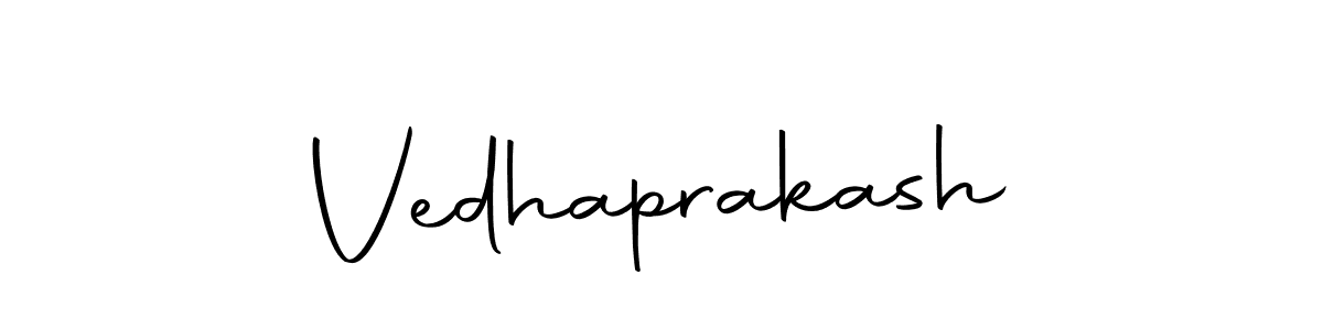 Create a beautiful signature design for name Vedhaprakash. With this signature (Autography-DOLnW) fonts, you can make a handwritten signature for free. Vedhaprakash signature style 10 images and pictures png