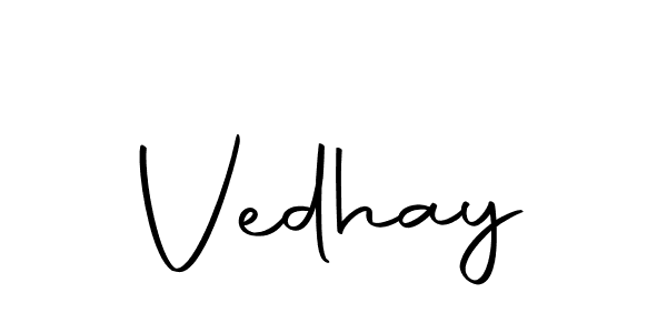 Design your own signature with our free online signature maker. With this signature software, you can create a handwritten (Autography-DOLnW) signature for name Vedhay. Vedhay signature style 10 images and pictures png