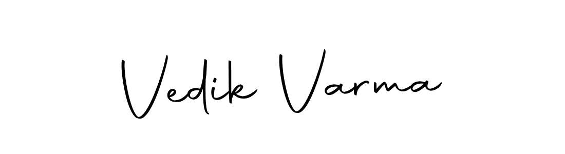 How to make Vedik Varma name signature. Use Autography-DOLnW style for creating short signs online. This is the latest handwritten sign. Vedik Varma signature style 10 images and pictures png