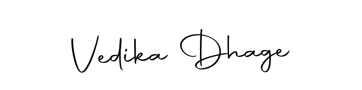 if you are searching for the best signature style for your name Vedika Dhage. so please give up your signature search. here we have designed multiple signature styles  using Autography-DOLnW. Vedika Dhage signature style 10 images and pictures png