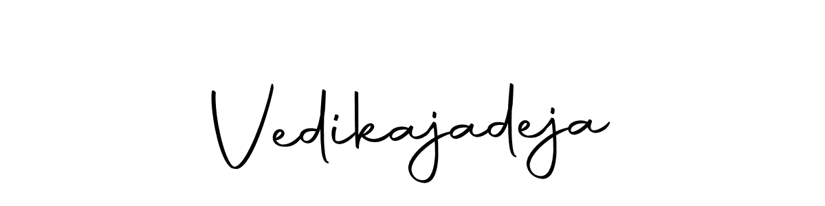 Create a beautiful signature design for name Vedikajadeja. With this signature (Autography-DOLnW) fonts, you can make a handwritten signature for free. Vedikajadeja signature style 10 images and pictures png