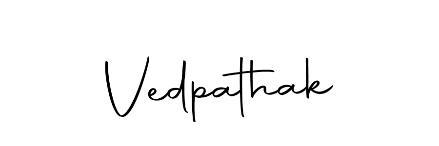 Make a beautiful signature design for name Vedpathak. Use this online signature maker to create a handwritten signature for free. Vedpathak signature style 10 images and pictures png