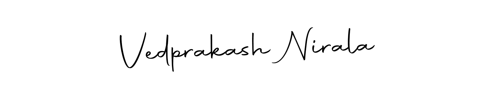 Create a beautiful signature design for name Vedprakash Nirala. With this signature (Autography-DOLnW) fonts, you can make a handwritten signature for free. Vedprakash Nirala signature style 10 images and pictures png