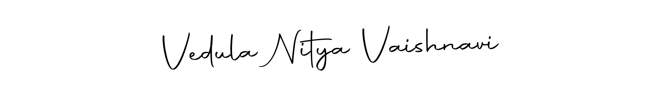 How to make Vedula Nitya Vaishnavi name signature. Use Autography-DOLnW style for creating short signs online. This is the latest handwritten sign. Vedula Nitya Vaishnavi signature style 10 images and pictures png