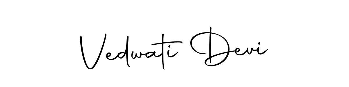 How to make Vedwati Devi name signature. Use Autography-DOLnW style for creating short signs online. This is the latest handwritten sign. Vedwati Devi signature style 10 images and pictures png