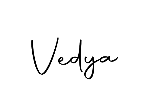Create a beautiful signature design for name Vedya. With this signature (Autography-DOLnW) fonts, you can make a handwritten signature for free. Vedya signature style 10 images and pictures png