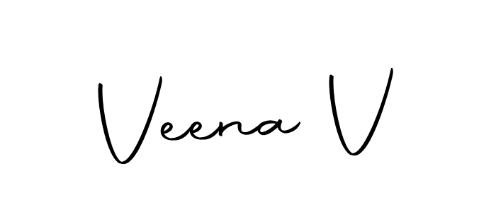 Create a beautiful signature design for name Veena V. With this signature (Autography-DOLnW) fonts, you can make a handwritten signature for free. Veena V signature style 10 images and pictures png