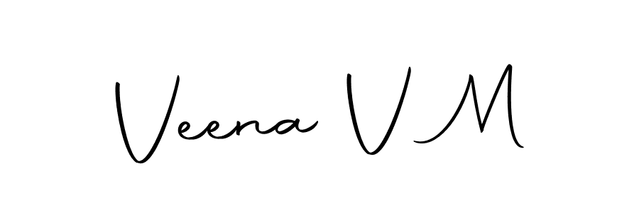 Design your own signature with our free online signature maker. With this signature software, you can create a handwritten (Autography-DOLnW) signature for name Veena V M. Veena V M signature style 10 images and pictures png