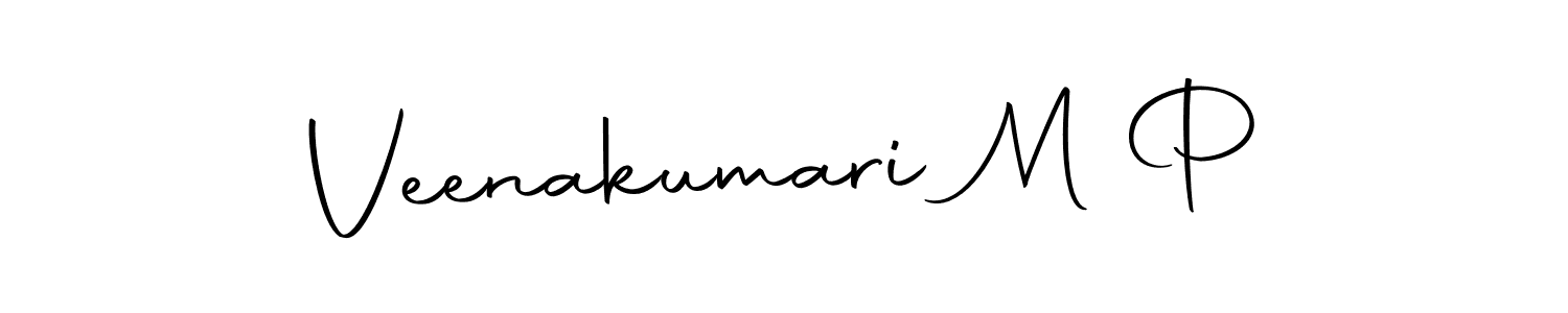 Use a signature maker to create a handwritten signature online. With this signature software, you can design (Autography-DOLnW) your own signature for name Veenakumari M P. Veenakumari M P signature style 10 images and pictures png