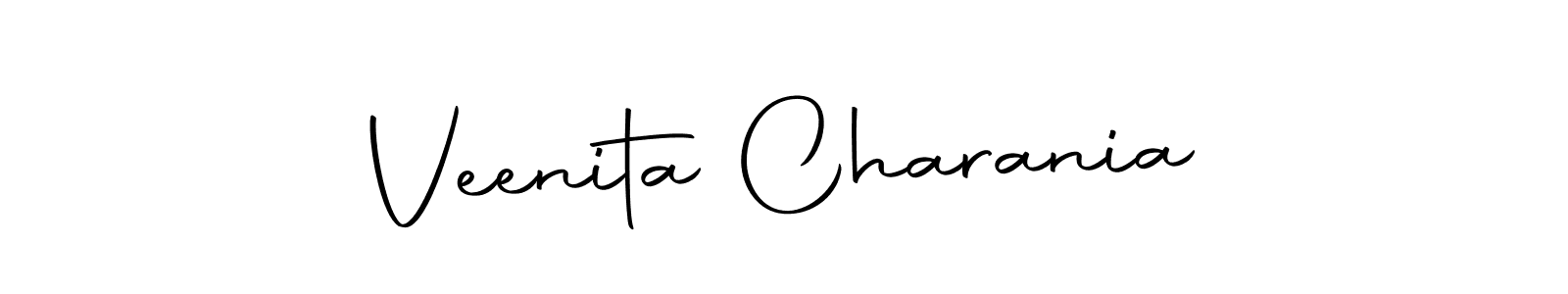 How to make Veenita Charania name signature. Use Autography-DOLnW style for creating short signs online. This is the latest handwritten sign. Veenita Charania signature style 10 images and pictures png