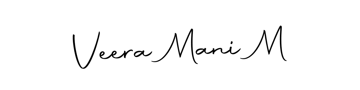 How to make Veera Mani M name signature. Use Autography-DOLnW style for creating short signs online. This is the latest handwritten sign. Veera Mani M signature style 10 images and pictures png