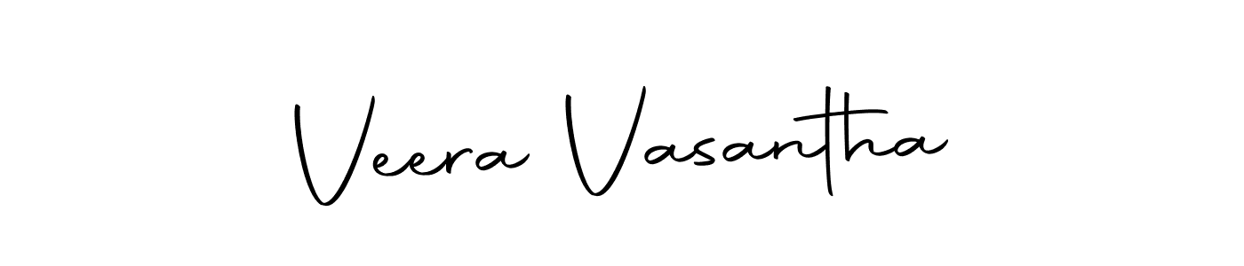 How to make Veera Vasantha name signature. Use Autography-DOLnW style for creating short signs online. This is the latest handwritten sign. Veera Vasantha signature style 10 images and pictures png