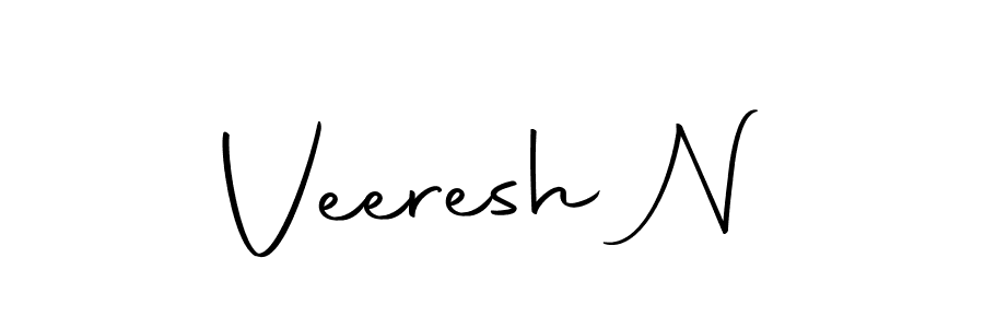 How to make Veeresh N name signature. Use Autography-DOLnW style for creating short signs online. This is the latest handwritten sign. Veeresh N signature style 10 images and pictures png