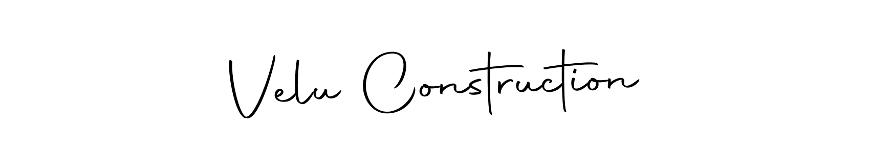 You should practise on your own different ways (Autography-DOLnW) to write your name (Velu Construction) in signature. don't let someone else do it for you. Velu Construction signature style 10 images and pictures png