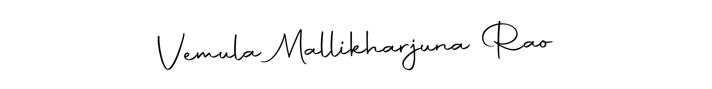 How to make Vemula Mallikharjuna Rao name signature. Use Autography-DOLnW style for creating short signs online. This is the latest handwritten sign. Vemula Mallikharjuna Rao signature style 10 images and pictures png