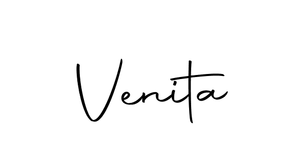 Use a signature maker to create a handwritten signature online. With this signature software, you can design (Autography-DOLnW) your own signature for name Venita. Venita signature style 10 images and pictures png