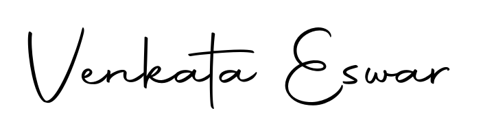 Personalize your online presence with Venkata Eswar signature rendered in elegant Autography-DOLnW font. Great for website footers and blogs. Venkata Eswar signature style 10 images and pictures png