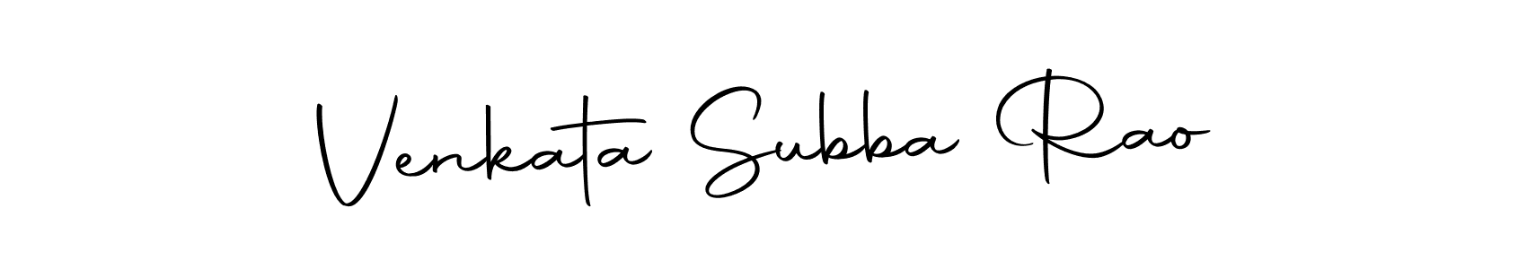 How to make Venkata Subba Rao name signature. Use Autography-DOLnW style for creating short signs online. This is the latest handwritten sign. Venkata Subba Rao signature style 10 images and pictures png