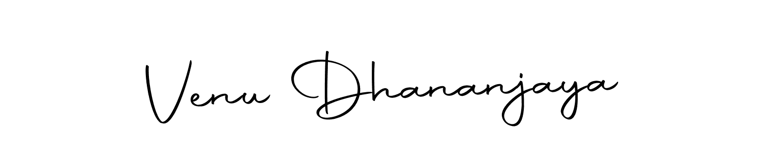 How to make Venu Dhananjaya name signature. Use Autography-DOLnW style for creating short signs online. This is the latest handwritten sign. Venu Dhananjaya signature style 10 images and pictures png