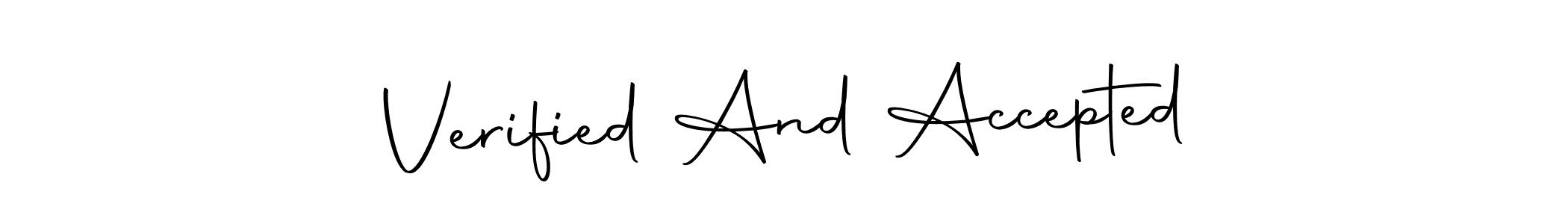 Similarly Autography-DOLnW is the best handwritten signature design. Signature creator online .You can use it as an online autograph creator for name Verified And Accepted. Verified And Accepted signature style 10 images and pictures png