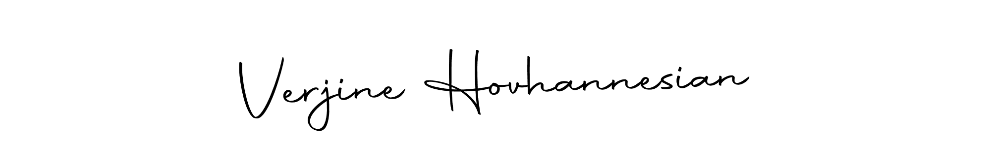 How to make Verjine Hovhannesian name signature. Use Autography-DOLnW style for creating short signs online. This is the latest handwritten sign. Verjine Hovhannesian signature style 10 images and pictures png