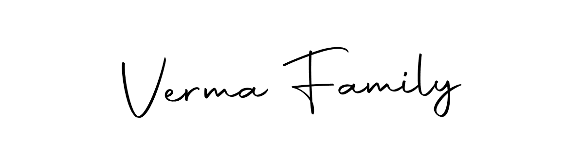 Design your own signature with our free online signature maker. With this signature software, you can create a handwritten (Autography-DOLnW) signature for name Verma Family. Verma Family signature style 10 images and pictures png