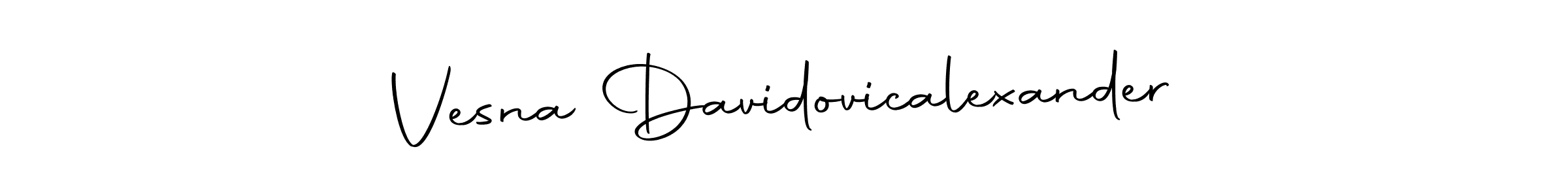 This is the best signature style for the Vesna Davidovicalexander name. Also you like these signature font (Autography-DOLnW). Mix name signature. Vesna Davidovicalexander signature style 10 images and pictures png