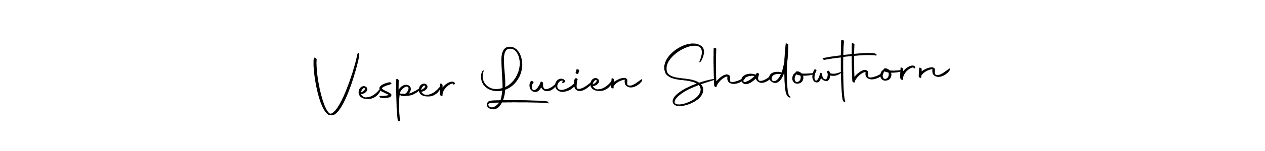 Create a beautiful signature design for name Vesper Lucien Shadowthorn. With this signature (Autography-DOLnW) fonts, you can make a handwritten signature for free. Vesper Lucien Shadowthorn signature style 10 images and pictures png