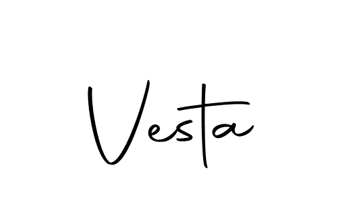Create a beautiful signature design for name Vesta. With this signature (Autography-DOLnW) fonts, you can make a handwritten signature for free. Vesta signature style 10 images and pictures png