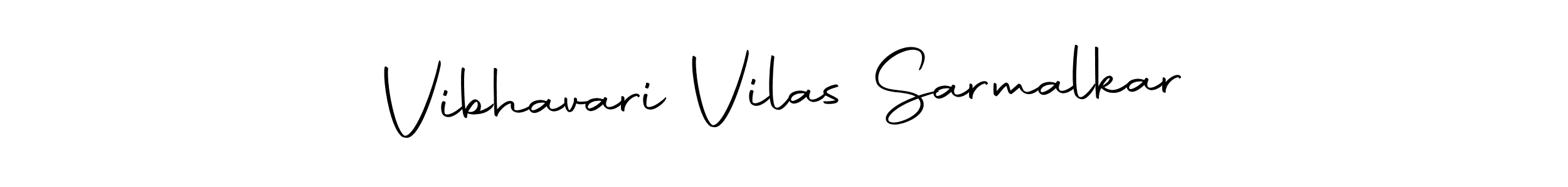 How to make Vibhavari Vilas Sarmalkar name signature. Use Autography-DOLnW style for creating short signs online. This is the latest handwritten sign. Vibhavari Vilas Sarmalkar signature style 10 images and pictures png