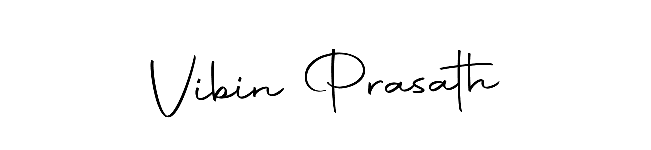 How to make Vibin Prasath name signature. Use Autography-DOLnW style for creating short signs online. This is the latest handwritten sign. Vibin Prasath signature style 10 images and pictures png