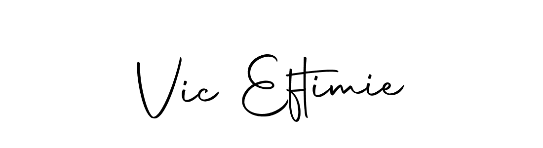 How to make Vic Eftimie name signature. Use Autography-DOLnW style for creating short signs online. This is the latest handwritten sign. Vic Eftimie signature style 10 images and pictures png
