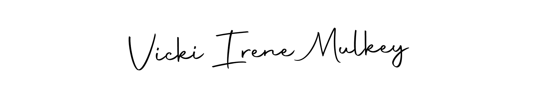 Use a signature maker to create a handwritten signature online. With this signature software, you can design (Autography-DOLnW) your own signature for name Vicki Irene Mulkey. Vicki Irene Mulkey signature style 10 images and pictures png