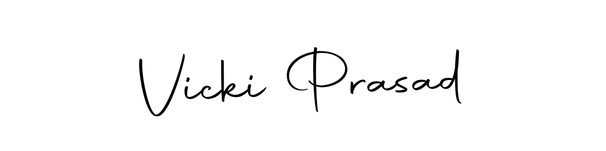 How to make Vicki Prasad name signature. Use Autography-DOLnW style for creating short signs online. This is the latest handwritten sign. Vicki Prasad signature style 10 images and pictures png
