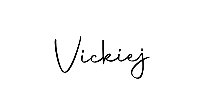 You can use this online signature creator to create a handwritten signature for the name Vickiej. This is the best online autograph maker. Vickiej signature style 10 images and pictures png