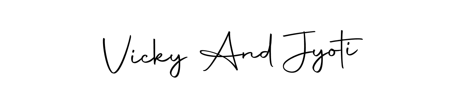 You can use this online signature creator to create a handwritten signature for the name Vicky And Jyoti. This is the best online autograph maker. Vicky And Jyoti signature style 10 images and pictures png