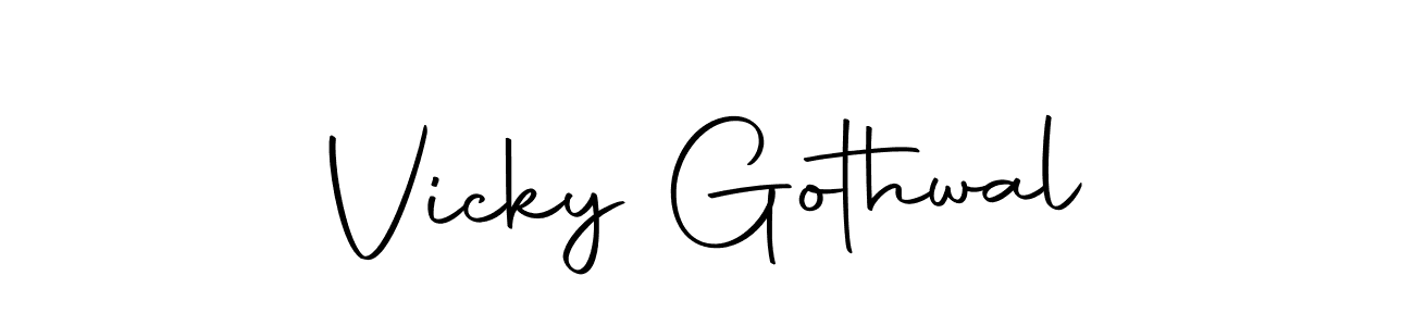 How to make Vicky Gothwal name signature. Use Autography-DOLnW style for creating short signs online. This is the latest handwritten sign. Vicky Gothwal signature style 10 images and pictures png