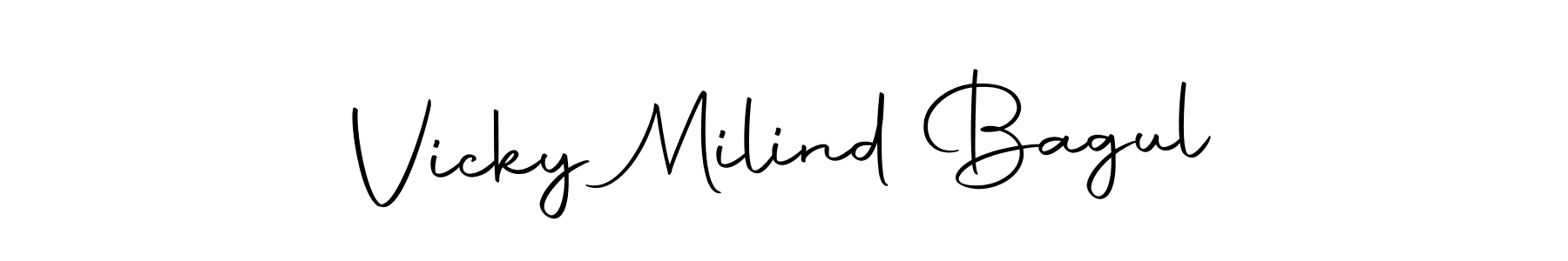 if you are searching for the best signature style for your name Vicky Milind Bagul. so please give up your signature search. here we have designed multiple signature styles  using Autography-DOLnW. Vicky Milind Bagul signature style 10 images and pictures png