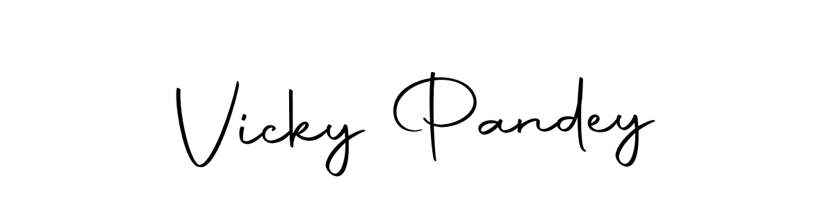 How to make Vicky Pandey name signature. Use Autography-DOLnW style for creating short signs online. This is the latest handwritten sign. Vicky Pandey signature style 10 images and pictures png